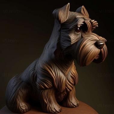 3D model Zwergschnauzer dog (STL)